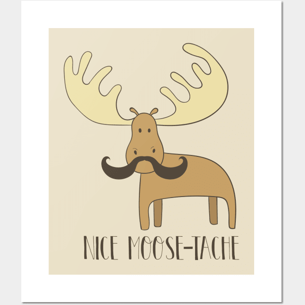 Moosetache Wall Art by Dreamy Panda Designs